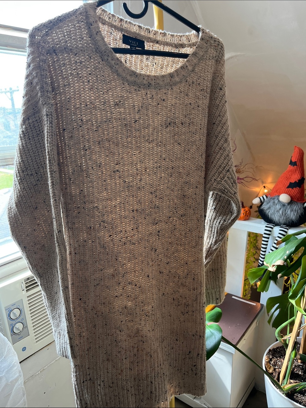 VICI Neutral Speckled Crewneck Sweater